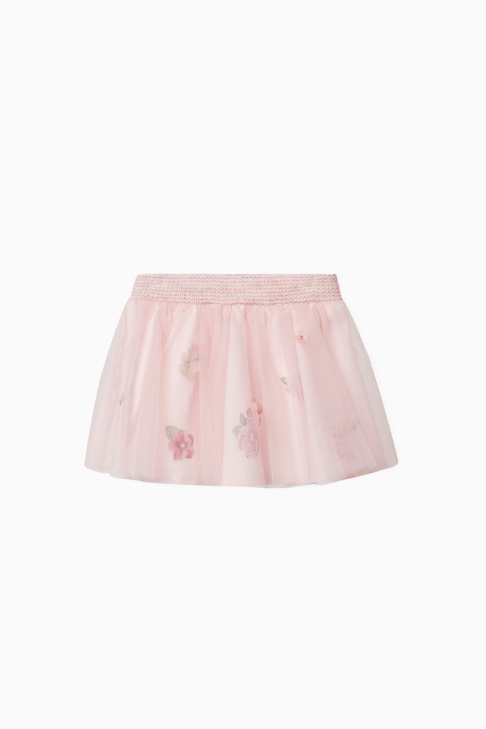 

Floral Skirt in Tulle, Pink