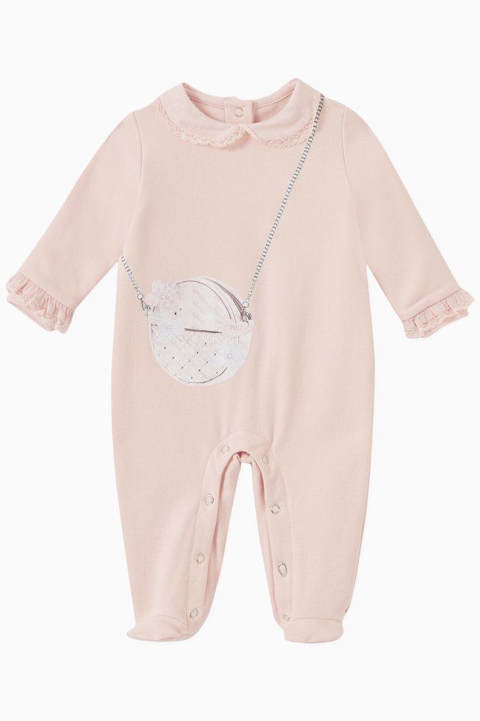 

Crossbody Bag-print Sleepsuit in Cotton, Pink