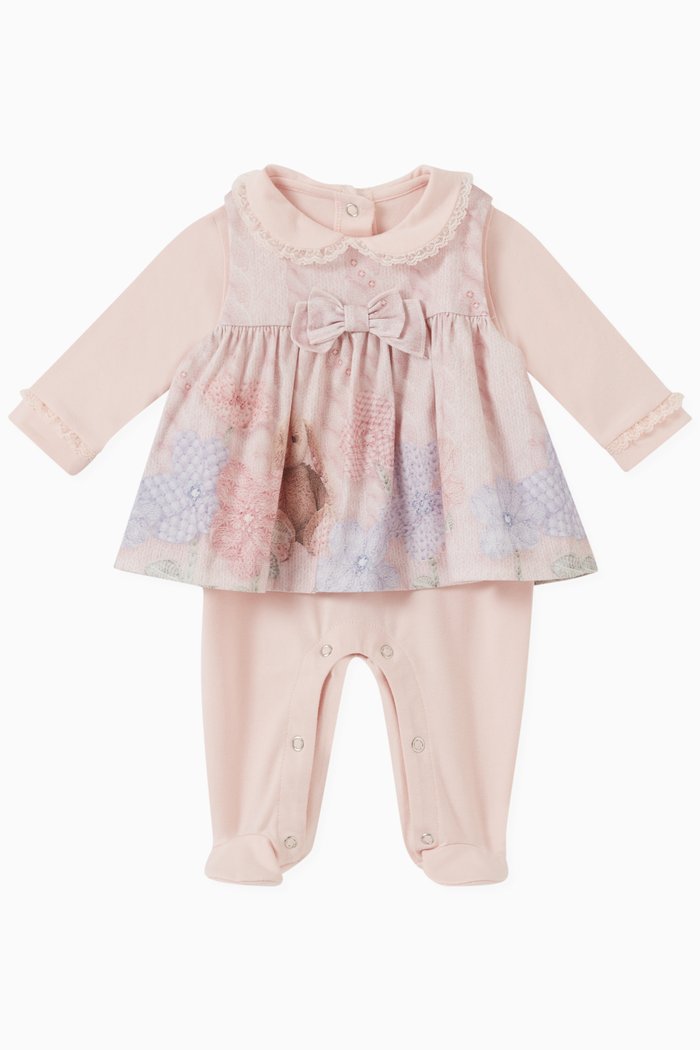 

Teddy Print Pyjama in Cotton, Multicolour