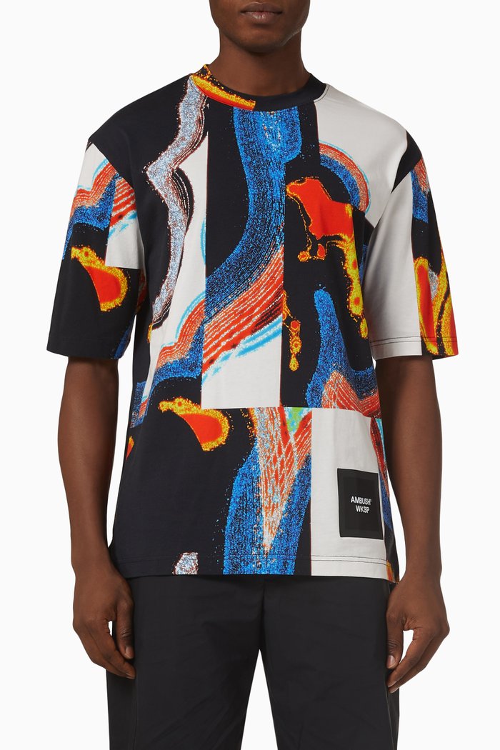 

Printed T-shirt in Jersey, Multicolour