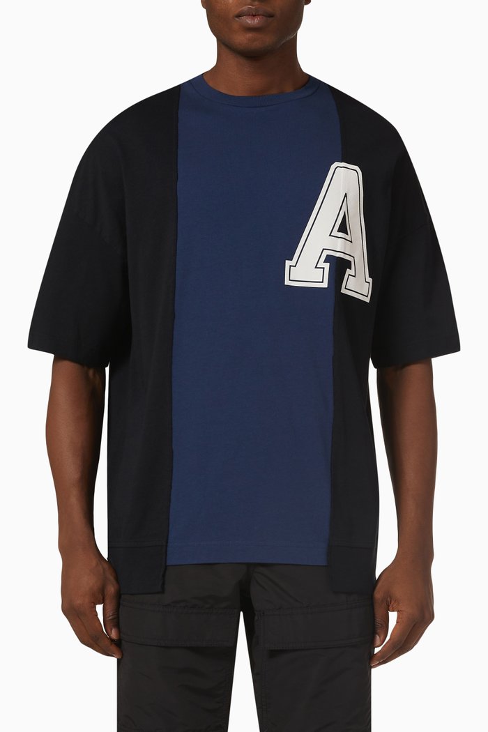 

Varsity T-shirt in Jersey, Black