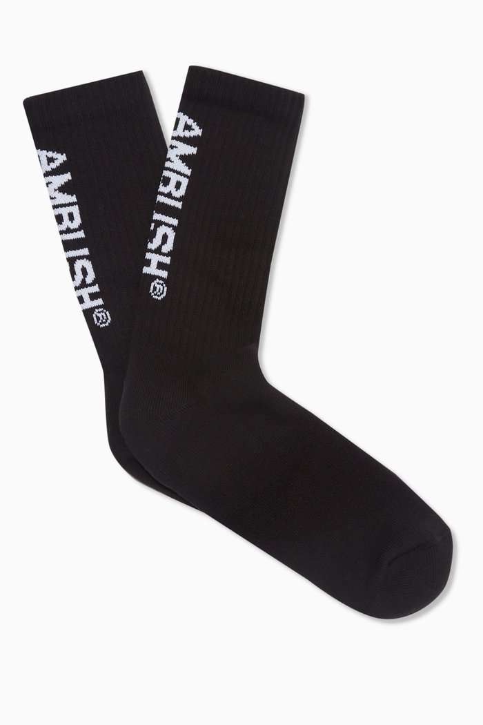

Logo Print Socks in Jacquard, Black