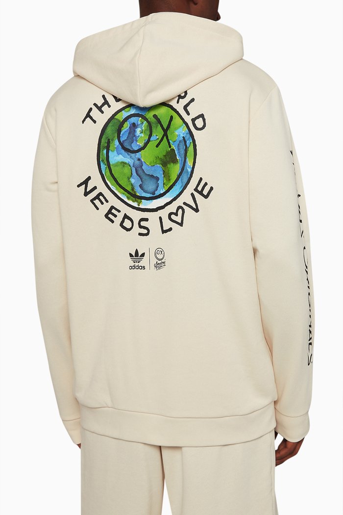 x André Saraiva Hoodie in Fleece, Neutral