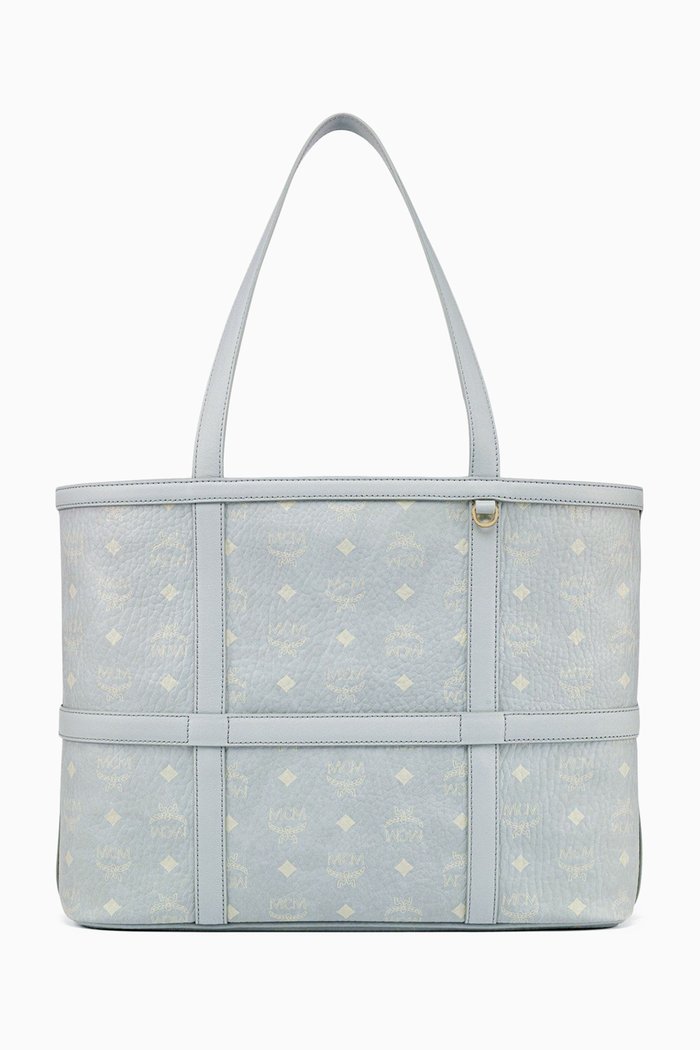 

Medium Delmy Shopper Bag in Visetos, Grey