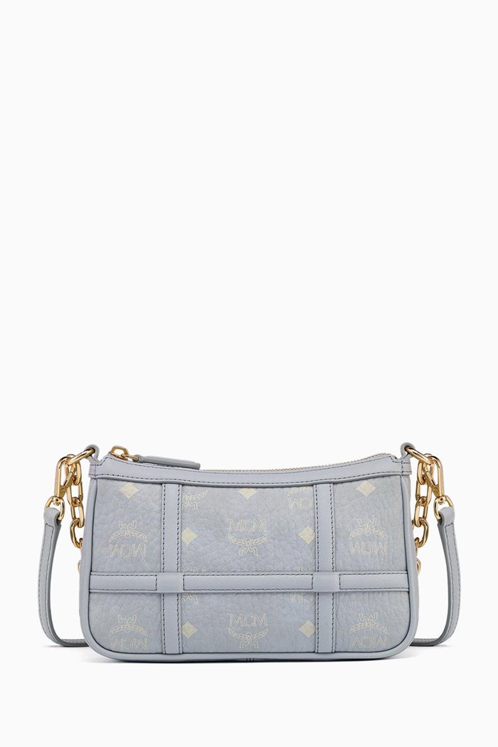 

Mini Delmy Shoulder Bag in Visetos, Grey