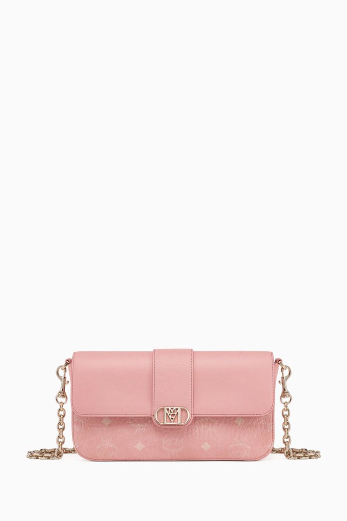 

Mode Travia Small Shoulder Bag in Visetos Leather Mix, Pink