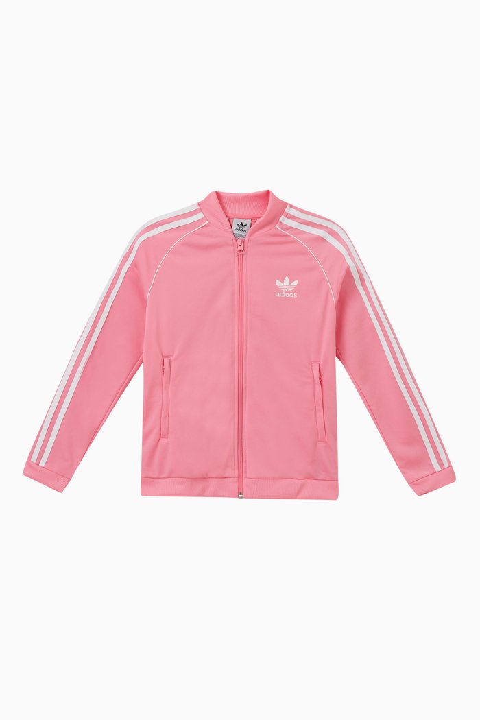 

Striped Logo Sweatshirt in Polyester, Pink