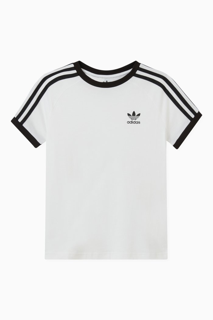 

Striped Logo T-shirt in Cotton, White
