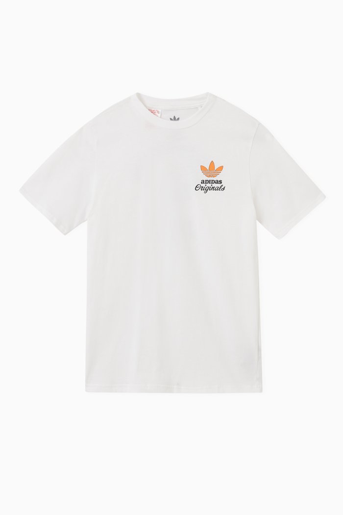 

Trefoil Graphic Printed T-shirt in Cotton, White