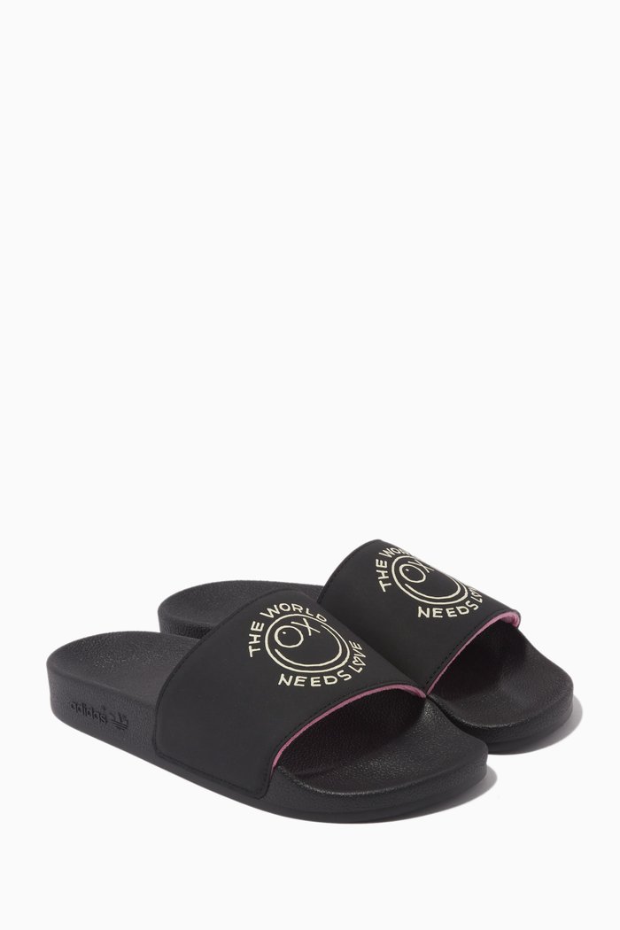 x André Saraiva Adilette Slides in Rubber, Black