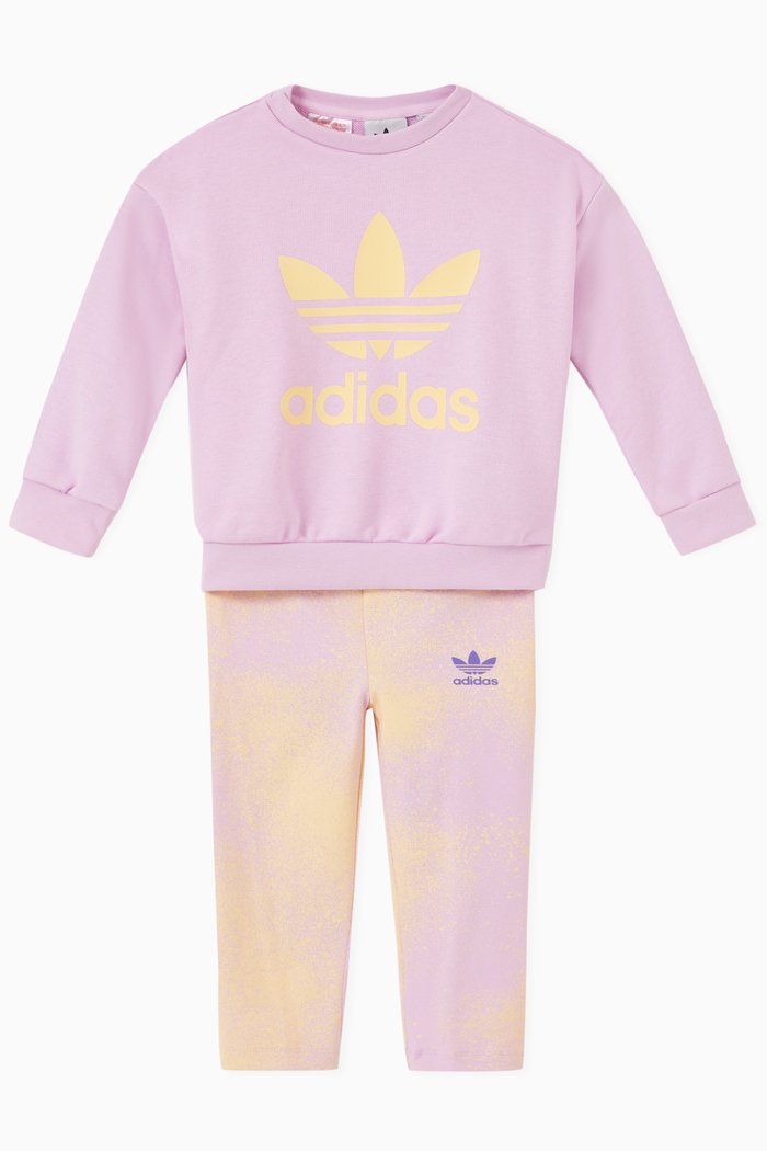 

Logo Print Sweatshirt and Leggings, Set of Two, Purple