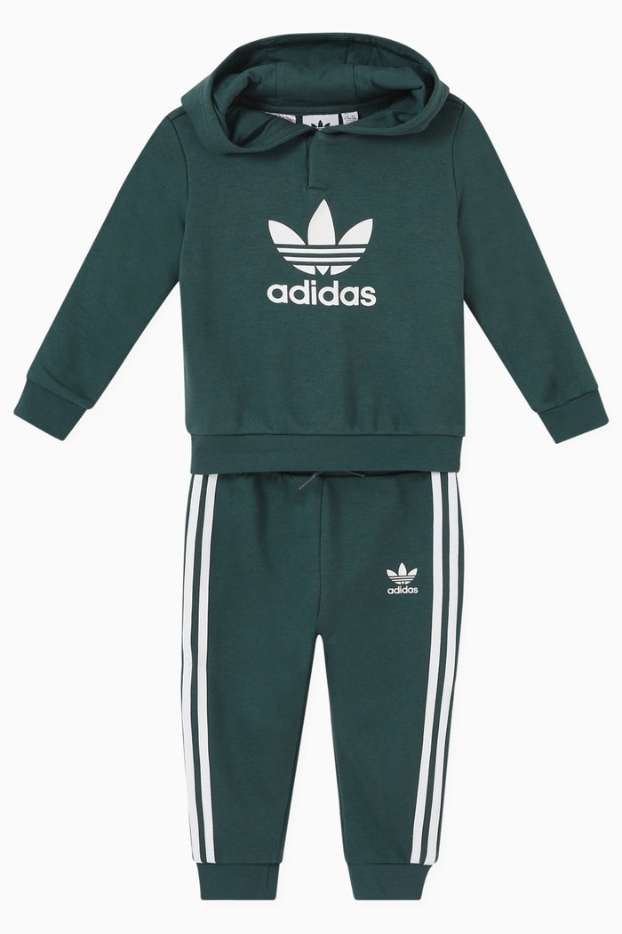 

Adicolor Logo Hoodie & Sweatpants Set in Cotton, Green