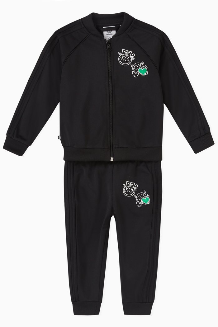 

André Saraiva Graphic Tracksuit in Recycled Fabric, Black