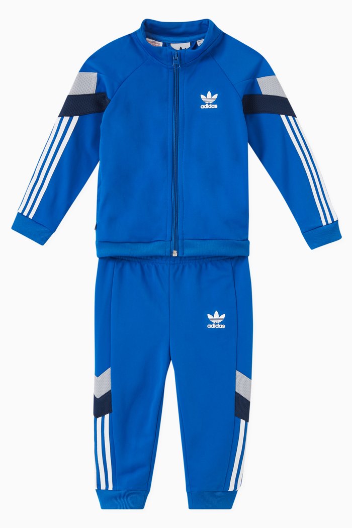 

Logo Striped Tracksuit Set in Recycled Fabric, Blue