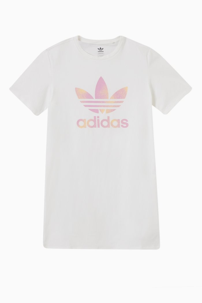 

Graphic Logo T-shirt Dress in Cotton, White