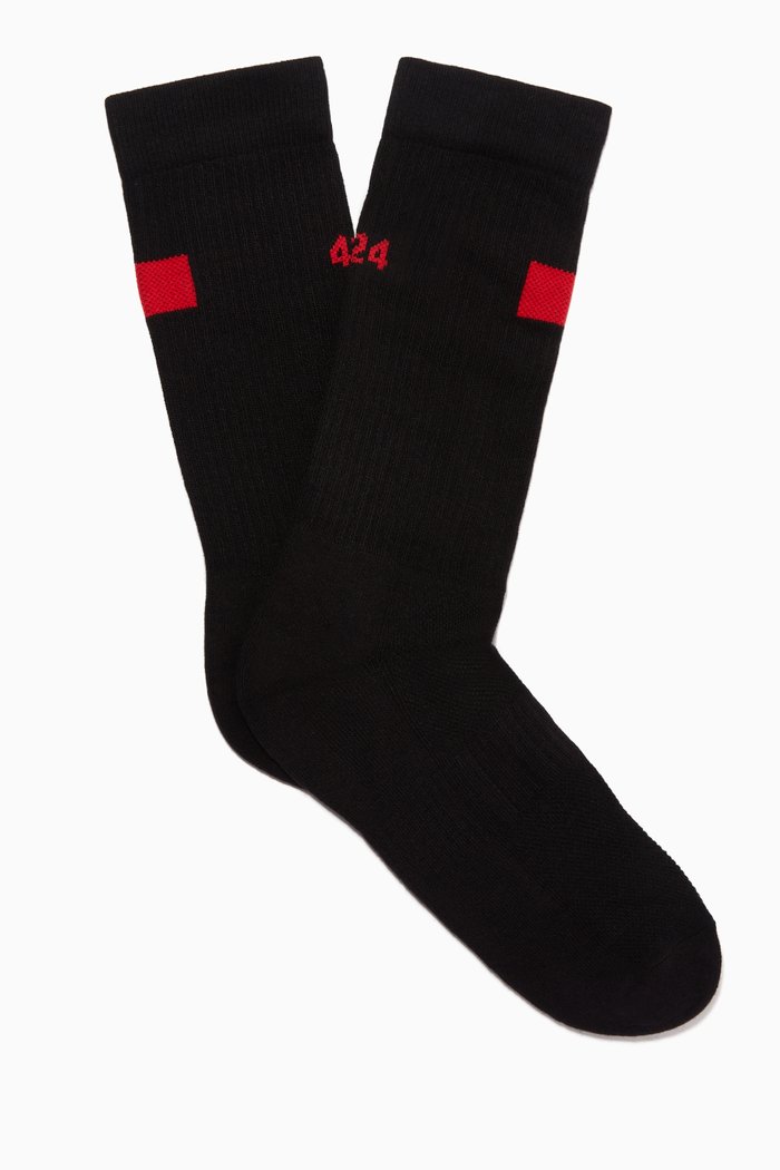 

Logo Crew Socks in Cotton, Black