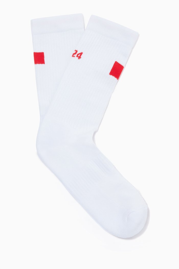 

Logo Crew Socks in Cotton, White