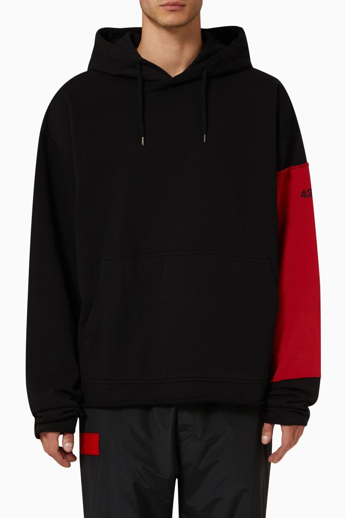 Hoodie in Fleece, Black