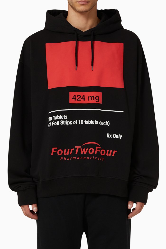 

Oversized Hoodie in Fleece, Black