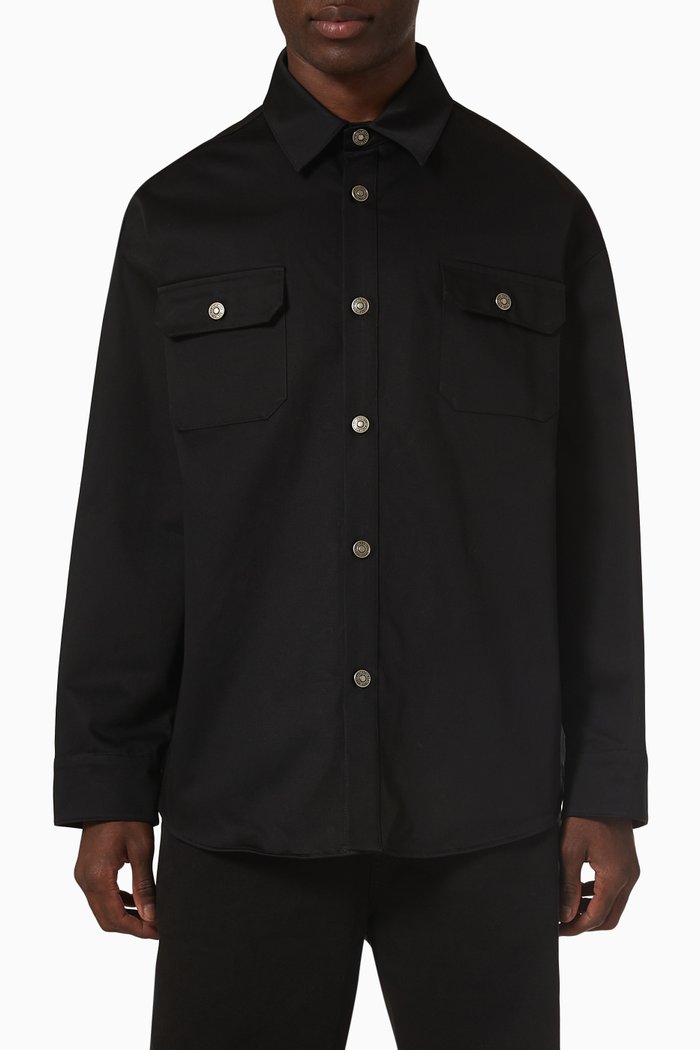 

Logo Embroidered Shirt in Cotton, Black