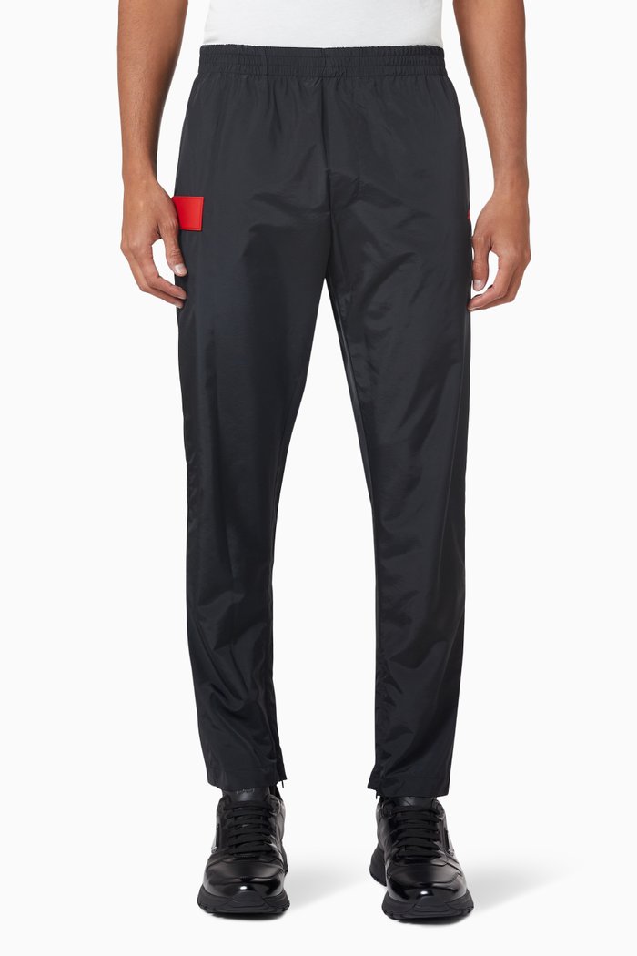 

Logo Patch Track Pants in Technical Nylon, Black