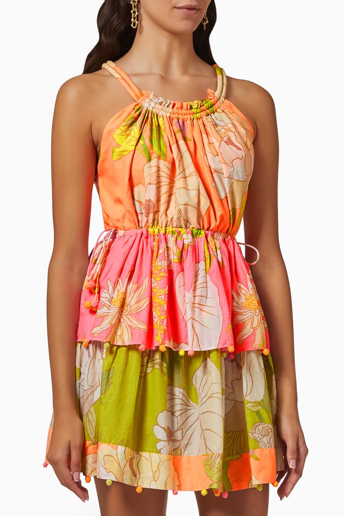 

Garden Crochet Mini Dress in Viscose, Multicolour