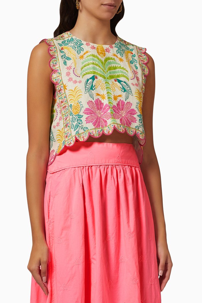 

Fruits Queen Scarf Crop Top in Viscose, Pink