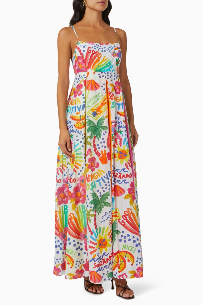

Good Vibes Maxi Dress in Viscose, Multicolour