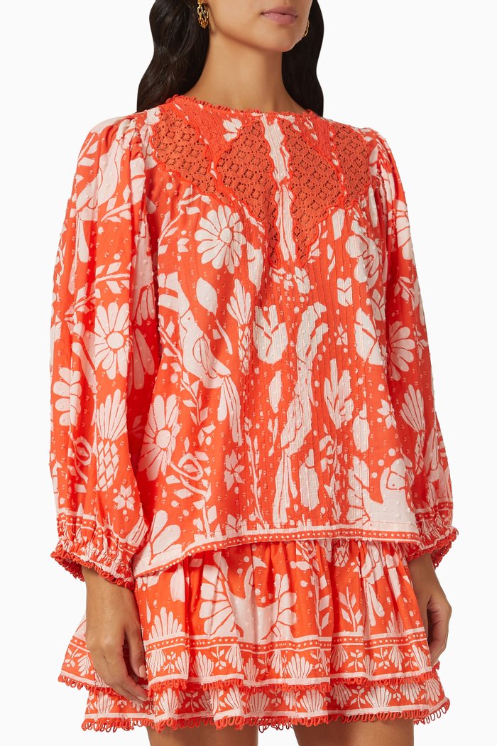 

Neon Jungle Blouse in Viscose, Orange