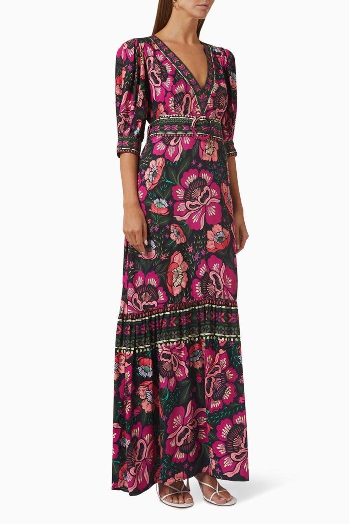 

Flower Garden Maxi Dress in Lenzing™ Ecovero™ Viscose, Pink