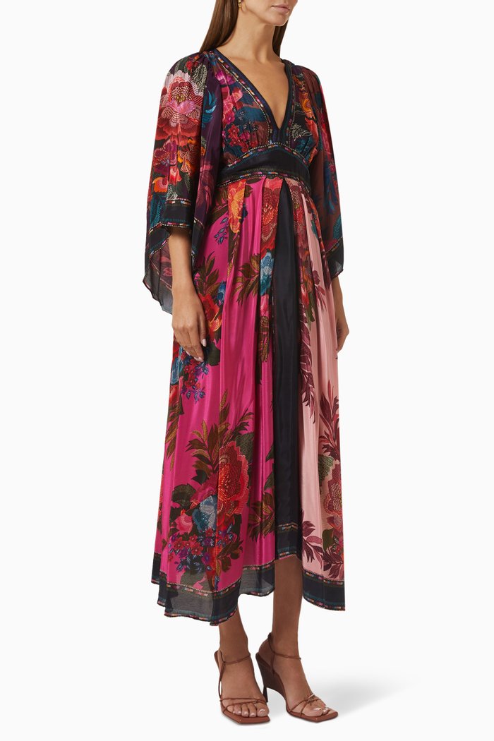

Flower Scarves Maxi Dress in Viscose, Multicolour