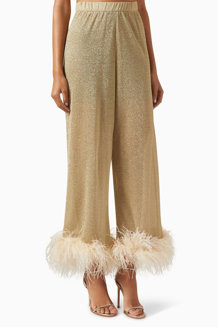 

Lumiere Plumage Pants in Stretch Lurex, Gold