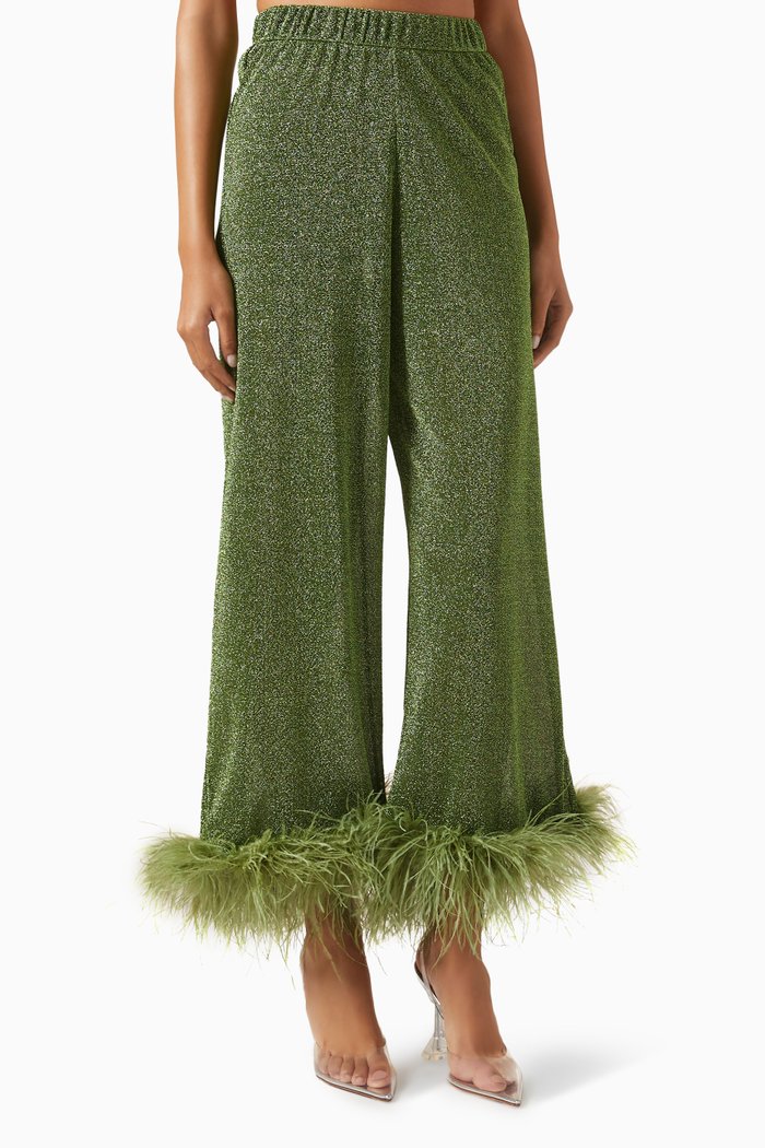 

Lumiere Plumage Pants in Stretch Lurex, Green
