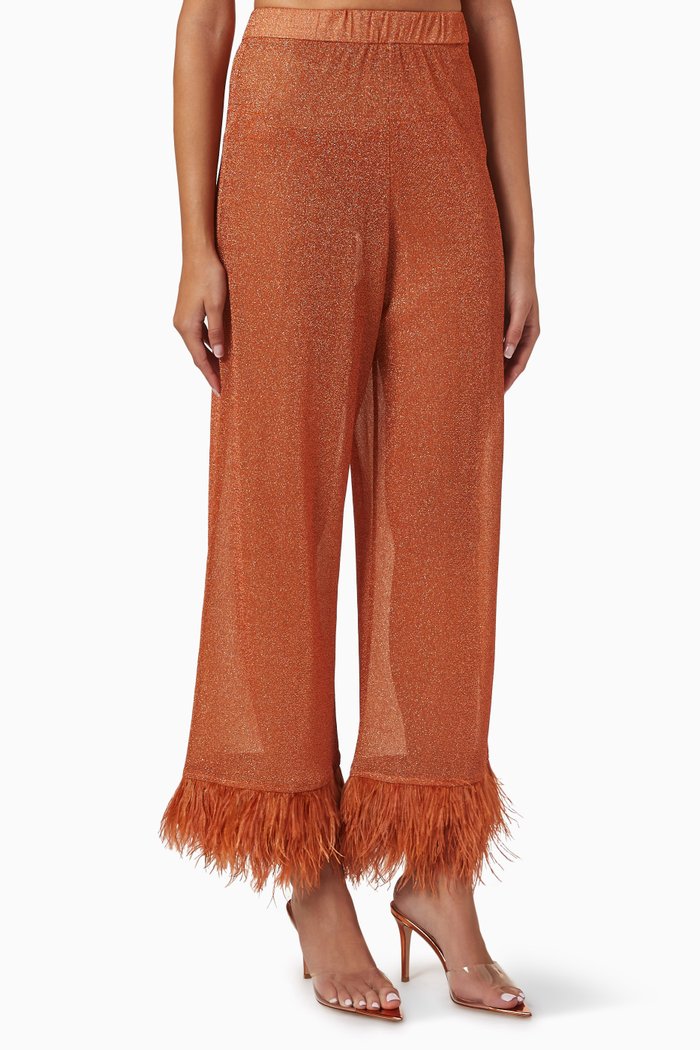 

Lumiere Plumage Pants in Stretch Lurex, Orange