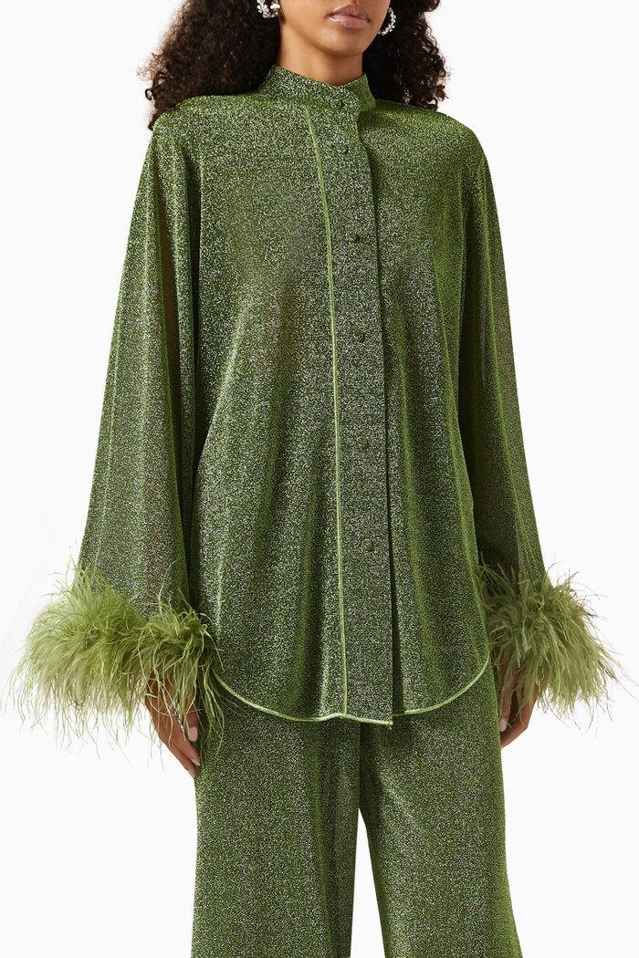 

Lumiere Shirt in Metallic Nylon, Green