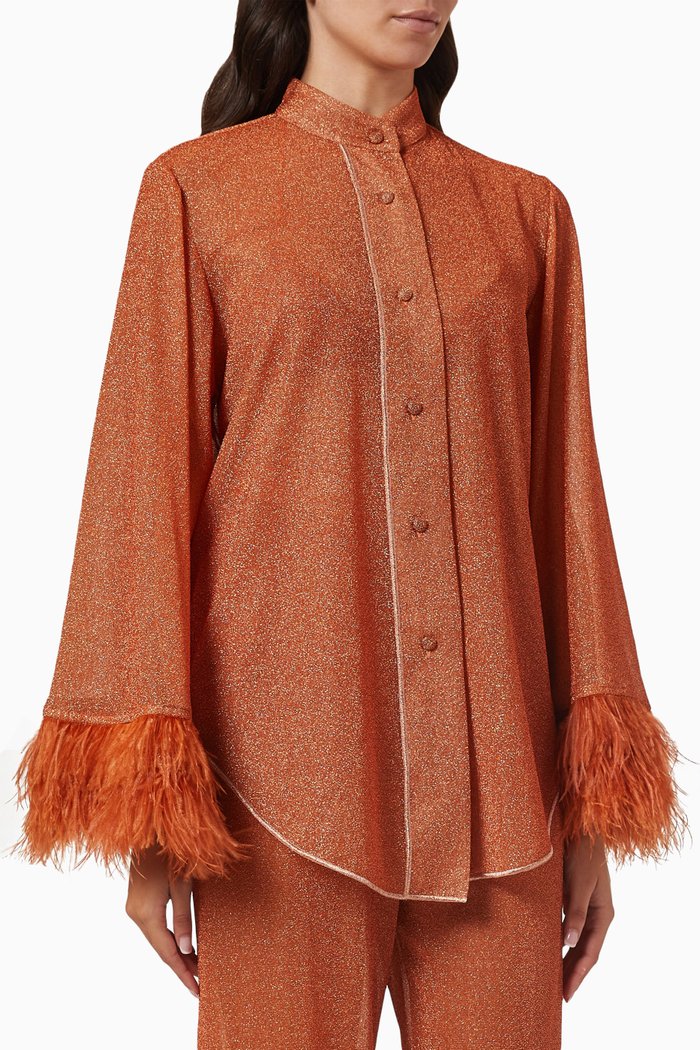 

Lumiere Shirt in Metallic Nylon, Orange