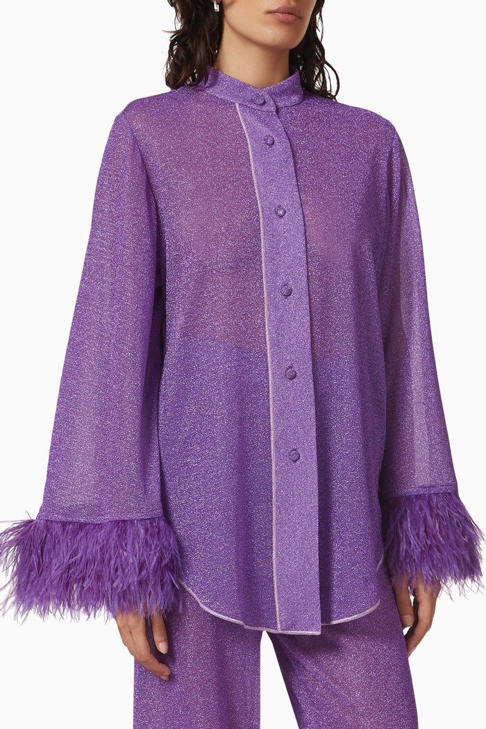 

Lumiere Plumage Shirt in Lurex Nylon, Purple