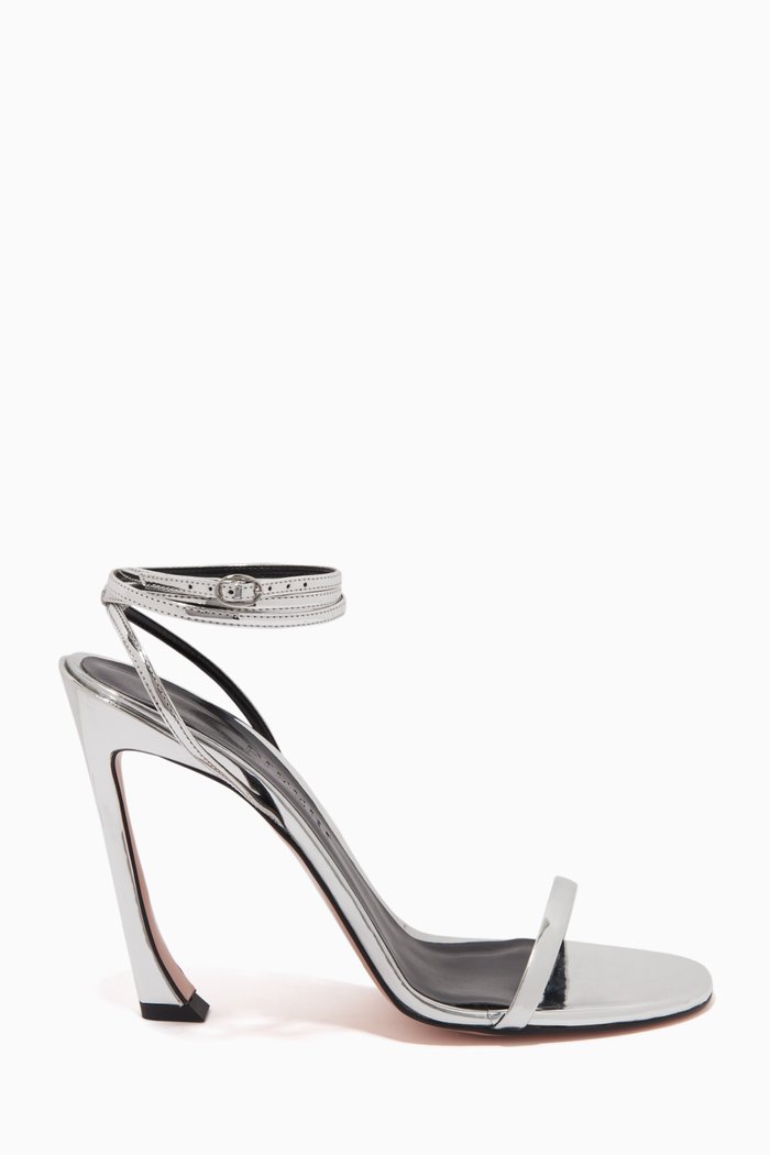 

Fade 100 Lace-up Sandals in Vegan Mirror-leather, Silver