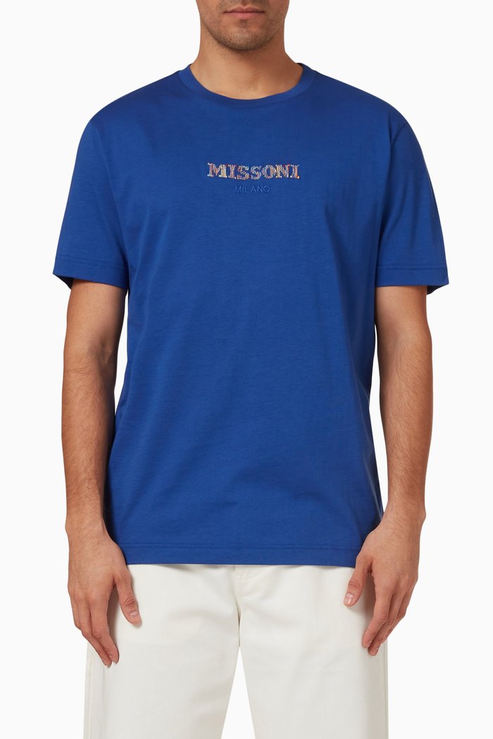 

Logo Embroidered T-Shirt in Jersey, Blue