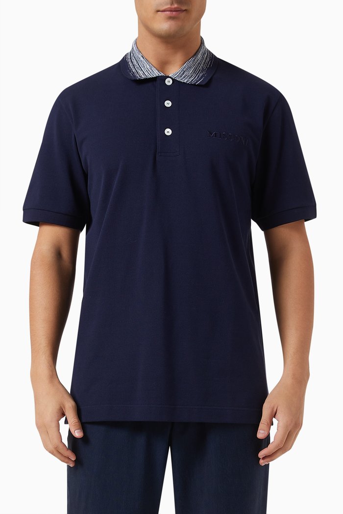 Embroidered Logo Polo Shirt in Cotton, White