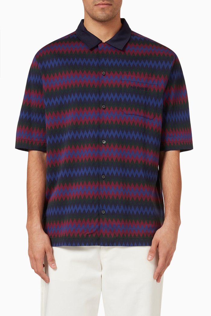

Zig Zag Polo in Jersey, Blue