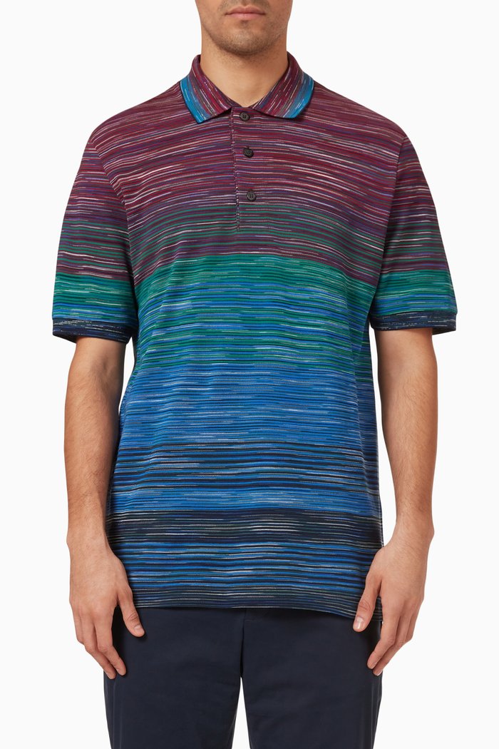 

Colour-block Polo in Jersey, Multicolour