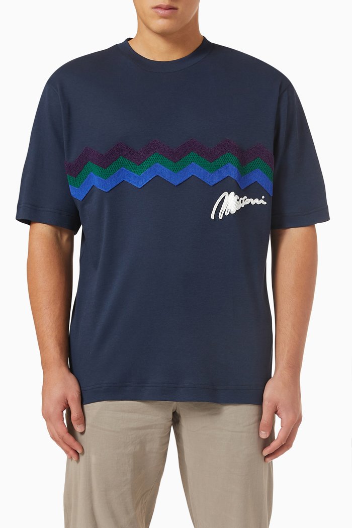 

Short Sleeve T-shirt in Cotton, Blue