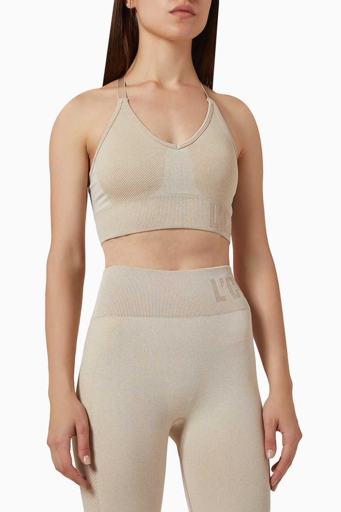 Elevate Seamless Bra in Stretch Nylon, Neutral
