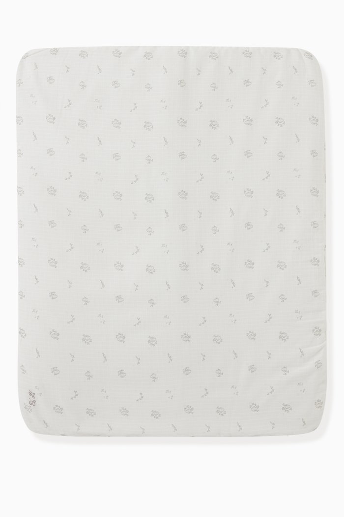 Petit Augustin Quilted Blanket in Cotton-poplin, White
