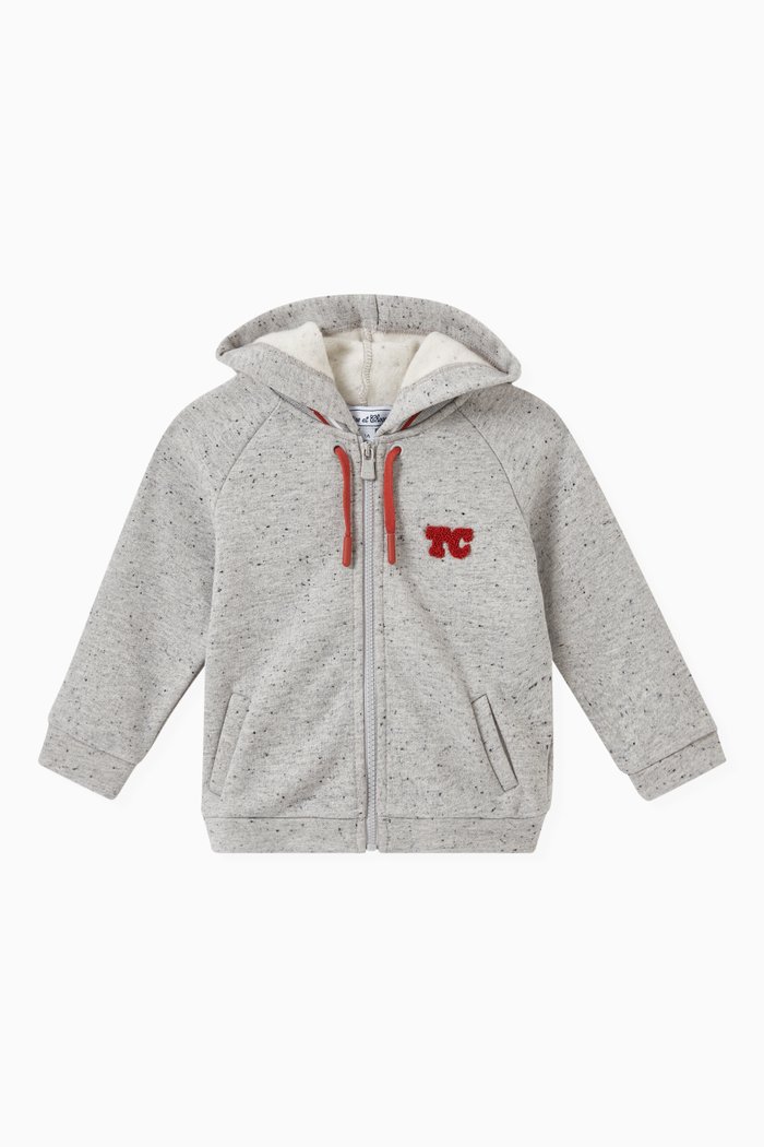 

Logo Zip-up Hoodie in Cotton-fleece, Grey