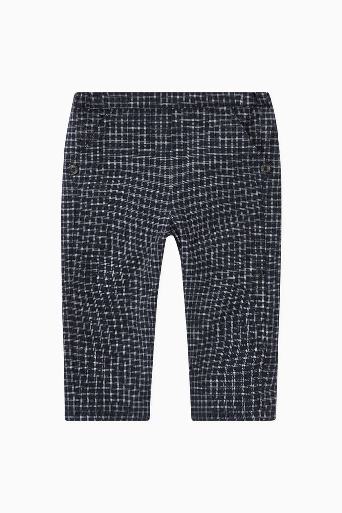 

Checkered Pants in Cotton Blend, Blue