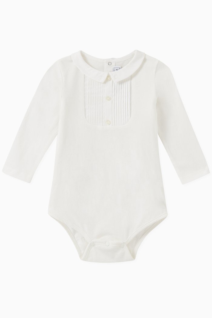 Peter-pan collar Bodysuit in Cotton, Neutral