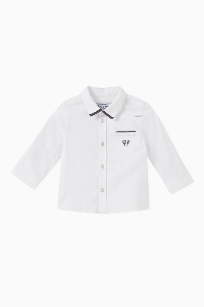 

Logo Embroidered Pocket Shirt in Cotton-poplin, White