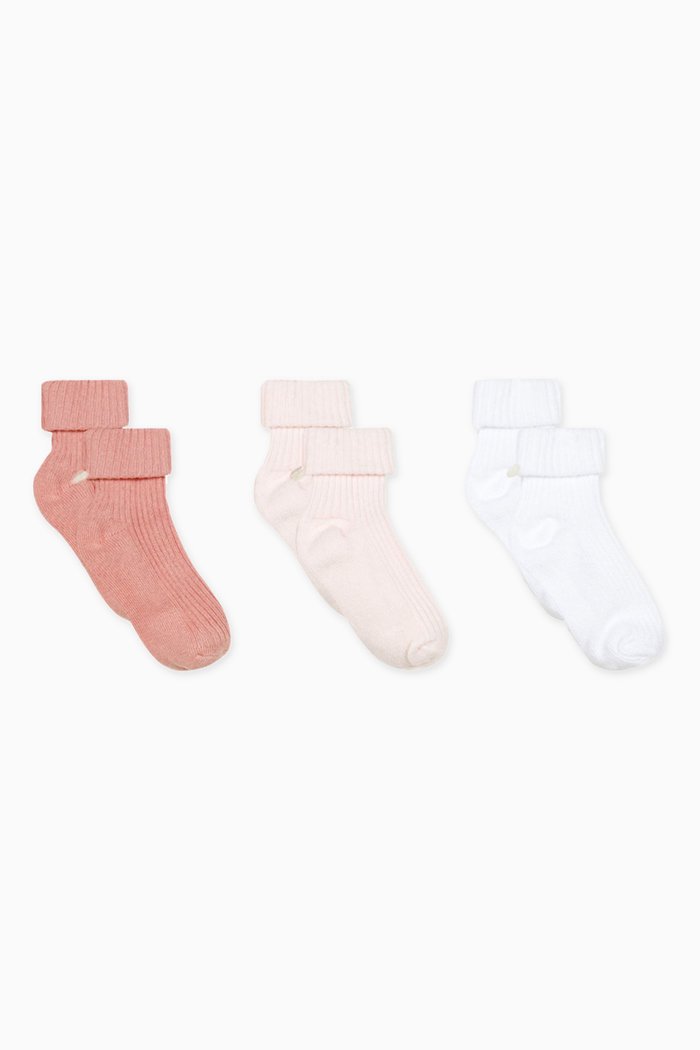 

Socks in Cotton, Set of 3, Pink